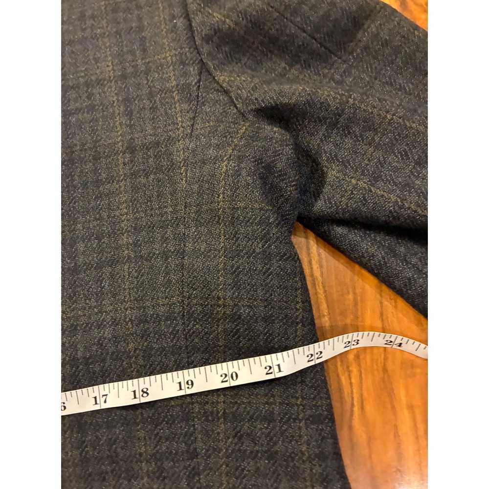 Lorenzo Solbiati Mens 100% Pure Wool‎ Plaid Blazer Jacket Grey 46L Italy Vintage - Picture 6 of 8